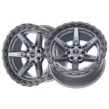 1 X Vortek VRT-602 Matte Titanium With Black Bead Ring 20X10 6x135/6x139.7 106.1 Hub -24 Offset Titanium, Black Wheel Rim