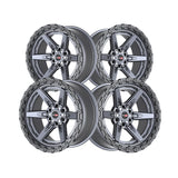 1 X Vortek VRT-602 Matte Titanium With Black Bead Ring 20X10 6x135/6x139.7 106.1 Hub -12 Offset Titanium, Black Wheel Rim