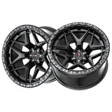 1 X Vortek VRT-603 Satin Black 22X12 8x170 125.1 Hub -44 Offset Black, Bronze Wheel Rim