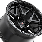 1 X Vortek VRT-603 Satin Black 20X9.5 8x165.1 125.1 Hub -18 Offset Black, Bronze Wheel Rim
