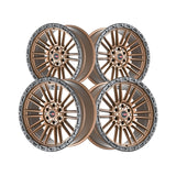 1 X Vortek VRT-604 Matte Bronze With Black Bead Ring 20X9.5 5x127/5x139.7 78.1 Hub 12 Offset Bronze, Black Wheel Rim