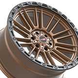 1 X Vortek VRT-604 Matte Bronze With Black Bead Ring 17X9 5x127/5x139.7 78.1 Hub -12 Offset Bronze, Black Wheel Rim
