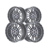 1 X Vortek VRT-604 Matte Titanium With Black Bead Ring 20X9.5 BLANK 125.1 Hub -18 Offset Titanium, Black Wheel Rim