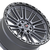 1 X Vortek VRT-604 Matte Titanium With Black Bead Ring 17X9 6x135/6x139.7 106.1 Hub 0 Offset Titanium, Black Wheel Rim