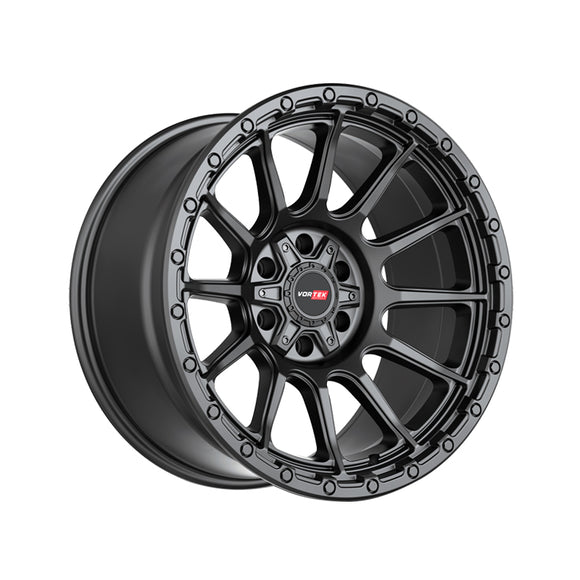 1 X Vortek VRT-606 Matte Black 20X9 5x139.7/5x150 110.3 Hub 18 Offset Black Wheel Rim