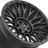 1 X Vortek VRT-607 Matte Black 17X9 6x135/6x139.7 106.1 Hub 12 Offset Black Wheel Rim