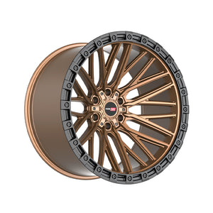 1 X Vortek VRT-608 Matte Bronze With Black Bead Ring 20X10 5x127/5x139.7 78.1 Hub -24 Offset Bronze, Black Wheel Rim