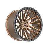 1 X Vortek VRT-608 Matte Bronze With Black Bead Ring 20X10 6x135/6x139.7 106.1 Hub -24 Offset Bronze, Black Wheel Rim