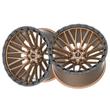 1 X Vortek VRT-608 Matte Bronze With Black Bead Ring 20X10 6x135/6x139.7 106.1 Hub -24 Offset Bronze, Black Wheel Rim