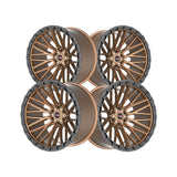 1 X Vortek VRT-608 Matte Bronze With Black Bead Ring 20X10 6x135/6x139.7 106.1 Hub -24 Offset Bronze, Black Wheel Rim