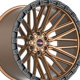 1 X Vortek VRT-608 Matte Bronze With Black Bead Ring 20X10 6x135/6x139.7 106.1 Hub -24 Offset Bronze, Black Wheel Rim