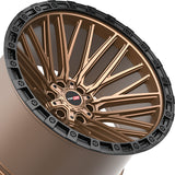 1 X Vortek VRT-608 Matte Bronze With Black Bead Ring 20X10 6x135/6x139.7 106.1 Hub -24 Offset Bronze, Black Wheel Rim