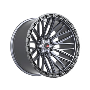 1 X Vortek VRT-608 Matte Titanium With Black Bead Ring 20X12 6x135/6x139.7 106.1 Hub -44 Offset Titanium, Black Wheel Rim