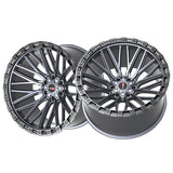 1 X Vortek VRT-608 Matte Titanium With Black Bead Ring 20X12 6x135/6x139.7 106.1 Hub -44 Offset Titanium, Black Wheel Rim