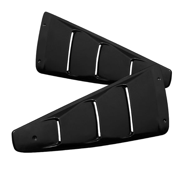 Coolstuffguru Compatible with Ford Mustang Shelby Bullitt Gt 2 Dr Coupe, Black 1/4 Quarter Window Scoop Louver