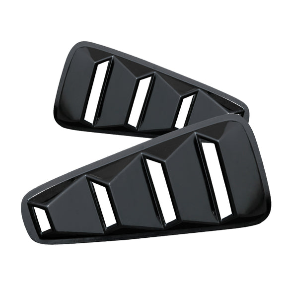 Coolstuffguru Compatible with Ford Mustang Shelby Bullitt Gt 2 Dr Coupe, Black 1/4 Quarter Window Scoop Louver