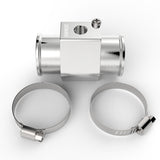 Coolstuffguru Silver Aluminum Water Temp Gauge Radiator Sensor 30Mm Adaptor+2 Hose Clamps
