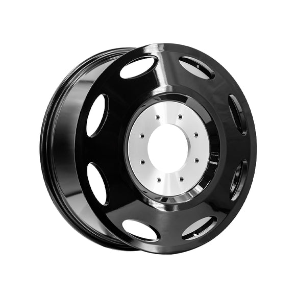 1 X XF Dually Dually Inner Gloss Black 22X8.25 8x165.1 121.3 Hub 100 Offset Black Wheel Rim