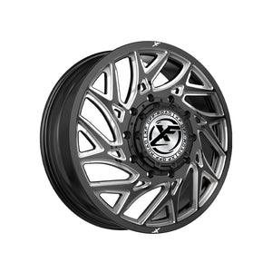 1 X XF Dually XF-229 Dually Gloss Black & Milled 24X8.25 8x165.1 121.3 Hub -240 Offset Black Wheel Rim