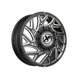 1 X XF Dually XF-229 Dually Gloss Black & Milled 22X8.25 8x165.1 121.3 Hub -215 Offset Black Wheel Rim