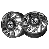 1 X XF Dually XF-229 Dually Gloss Black & Milled 22X8.25 8x165.1 121.3 Hub 110 Offset Black Wheel Rim