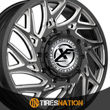 1 X XF Dually XF-229 Dually Gloss Black & Milled 22X8.25 8x165.1 121.3 Hub -215 Offset Black Wheel Rim