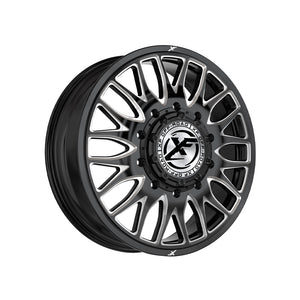 1 X XF Dually XF-240 Dually Gloss Black & Milled 24X8.25 8x210 154.3 Hub -192 Offset Black Wheel Rim