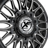 1 X XF Dually XF-240 Dually Gloss Black & Milled 26X8.25 10x225 170.1 Hub 110 Offset Black Wheel Rim