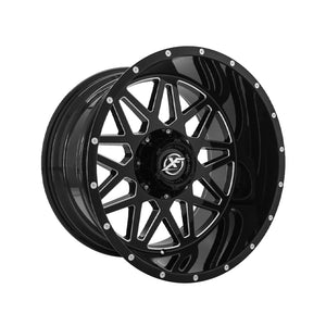 1 X XF Off-Road XF-211 Gloss Black & Milled 20X10 5x127/5x139.7 78.1 Hub -24 Offset Black Wheel Rim