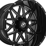 1 X XF Off-Road XF-211 Gloss Black & Milled 20X10 6x135/6x139.7 106.4 Hub -24 Offset Black Wheel Rim