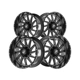 1 X XF Off-Road XF-216 Gloss Black & Milled 20X10 6x135/6x139.7 106.4 Hub -12 Offset Black Wheel Rim