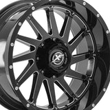 1 X XF Off-Road XF-216 Gloss Black & Milled 20X10 6x135/6x139.7 106.4 Hub -12 Offset Black Wheel Rim