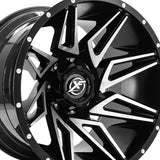 1 X XF Off-Road XF-218 Gloss Black & Machined 20X10 8x165.1/8x170 125.2 Hub -12 Offset Black Wheel Rim
