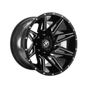 1 X XF Off-Road XF-218 Gloss Black & Milled 20X10 5x127/5x139.7 78.1 Hub -12 Offset Black Wheel Rim