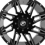 1 X XF Off-Road XF-218 Gloss Black & Milled 20X10 5x127/5x139.7 78.1 Hub -24 Offset Black Wheel Rim