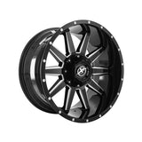 1 X XF Off-Road XF-219 Gloss Black & Milled 17X9 5x127/5x139.7 78.1 Hub 12 Offset Black Wheel Rim