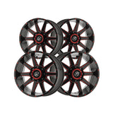 1 X XF Off-Road XF-219 Gloss Black & Red Milled 17X9 6x135/6x139.7 106.4 Hub 12 Offset Black, Red Wheel Rim
