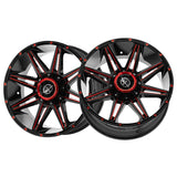 1 X XF Off-Road XF-220 Gloss Black & Red Milled 17X9 6x135/6x139.7 106.4 Hub 12 Offset Black, Red Wheel Rim