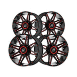 1 X XF Off-Road XF-220 Gloss Black & Red Milled 22X12 8x165.1/8x170 125.2 Hub -44 Offset Black, Red Wheel Rim