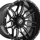 1 X XF Off-Road XF-222 Gloss Black & Milled 20X9 5x127/5x139.7 78.1 Hub 12 Offset Black Wheel Rim