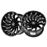 1 X XF Off-Road XF-224 Gloss Black & Milled 24X14 6x135/6x139.7 106.4 Hub -76 Offset Black Wheel Rim