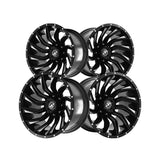 1 X XF Off-Road XF-224 Gloss Black & Milled 24X14 6x135/6x139.7 106.4 Hub -76 Offset Black Wheel Rim
