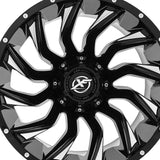 1 X XF Off-Road XF-224 Gloss Black & Milled 24X14 6x135/6x139.7 106.4 Hub -76 Offset Black Wheel Rim