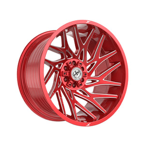 1 X XF Off-Road XF-229 Anodized Red & Milled 24X12 6x135/6x139.7 106.4 Hub -44 Offset Red Wheel Rim