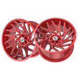 1 X XF Off-Road XF-229 Anodized Red & Milled 24X12 6x135/6x139.7 106.4 Hub -44 Offset Red Wheel Rim