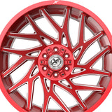 1 X XF Off-Road XF-229 Anodized Red & Milled 22X12 6x135/6x139.7 106.4 Hub -44 Offset Red Wheel Rim