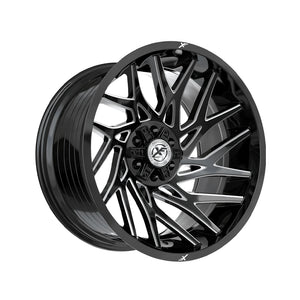 1 X XF Off-Road XF-229 Gloss Black & Milled 20X10 5x127/5x139.7 78.1 Hub -24 Offset Black Wheel Rim