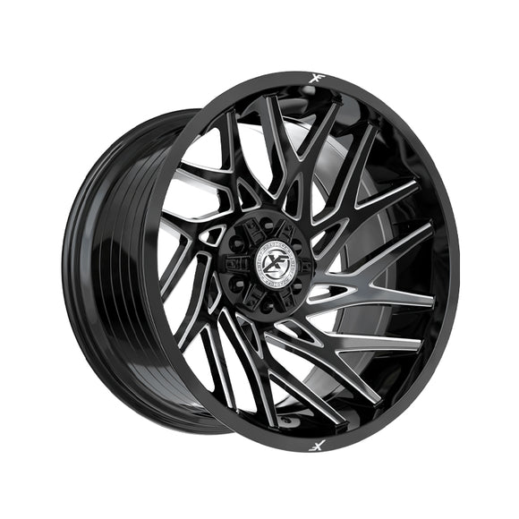 1 X XF Off-Road XF-229 Gloss Black & Milled 20X10 5x127/5x139.7 78.1 Hub -24 Offset Black Wheel Rim