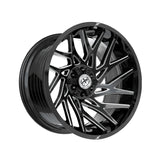 1 X XF Off-Road XF-229 Gloss Black & Milled 20X10 5x127/5x139.7 78.1 Hub -12 Offset Black Wheel Rim