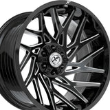 1 X XF Off-Road XF-229 Gloss Black & Milled 20X10 5x127/5x139.7 78.1 Hub -24 Offset Black Wheel Rim